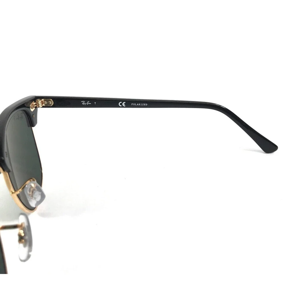 Ray-Ban Sunglasses RB3016 CLUBMASTER 901/58 Black Gold with G-15 Green Polarized